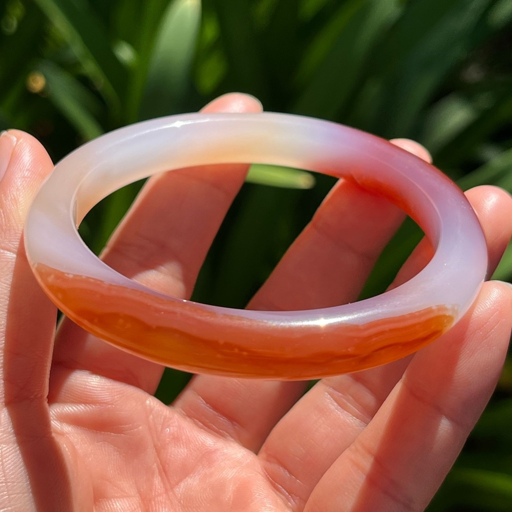 62mm inner diameter red‎ carnelian agate bangle 0231